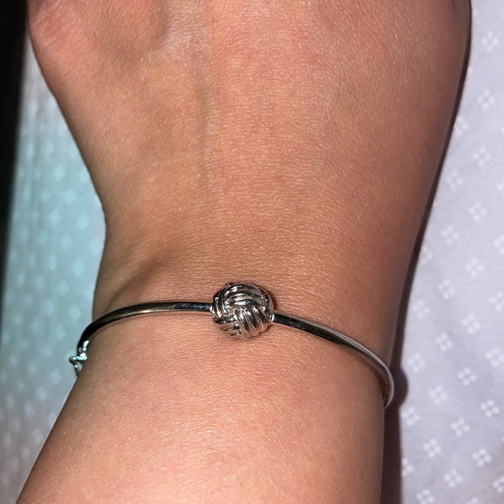 Kate Spade knotted rope ball silver bracelet